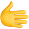 Rightwards Hand emoji on Facebook